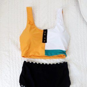 Coral Reef 2-Piece Top and High Waisted Bottoms :: Never Worn